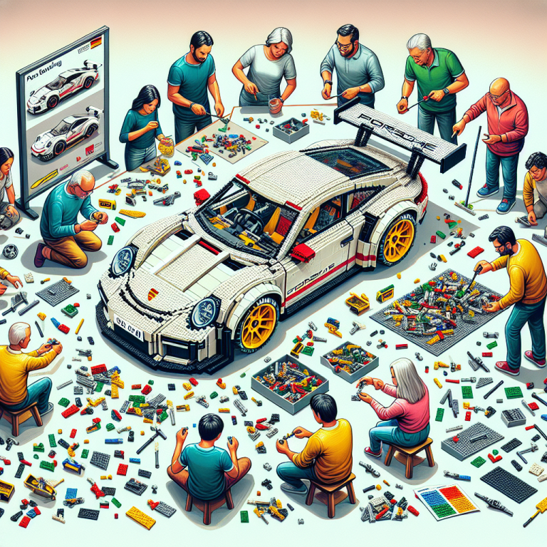 How to Arrange a LEGO Porsche RSR Building Workshop